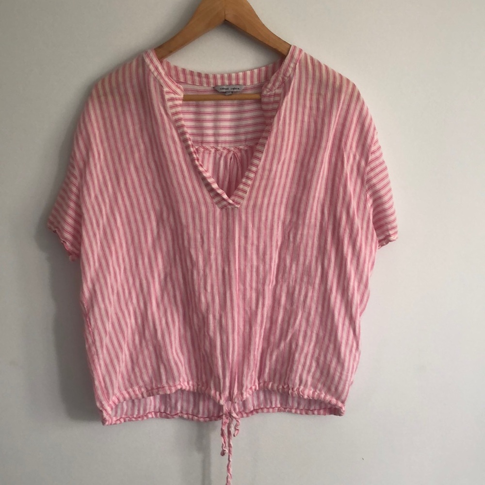 Naked zebra pink and white striped top.